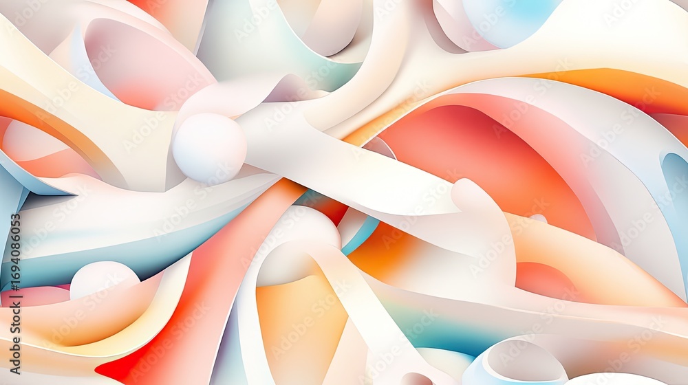 Poster dynamic swirls of paint blend colors and bubbles, forming patterns reminiscent of waves and landscap