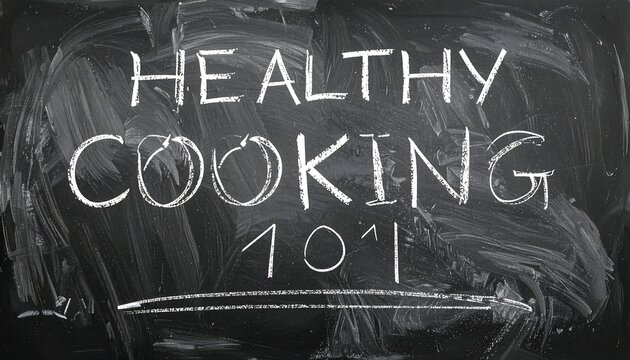 Chalkboard message about healthy cooking