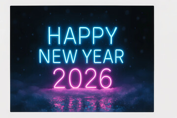 New Year and Christmas 2025/2026. New Year's background. Festive mood. Postcard. Bright lights. Polaroid. A white frame.