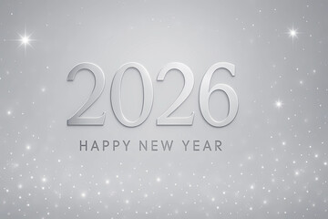 New Year and Christmas 2025/2026. New Year's background. Festive mood. Postcard. Bright lights, grey background.