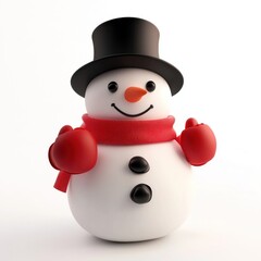 Fototapeta premium Snowman character cartoon winter.