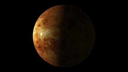 Planet Venus Half in Shadow Against Black Background 2115.mp4 photo