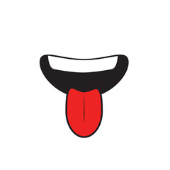 Vector illustration of a mouth with its tongue sticking out.
