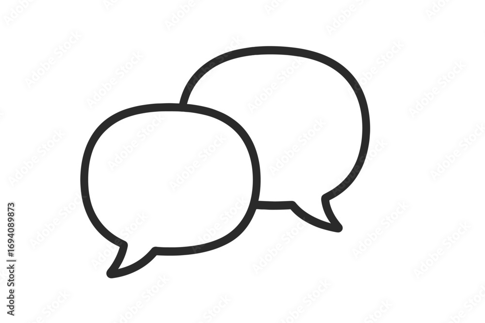 Poster speech bubbles icon for communication. chat symbol for dialogue, conversation, and discussion. vecto