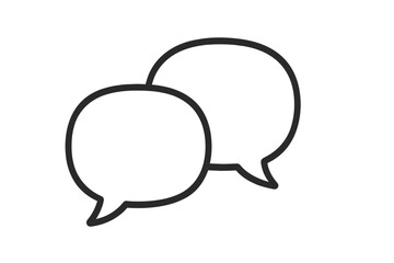 Fototapeta premium Speech bubbles icon for communication. Chat symbol for dialogue, conversation, and discussion. Vector design element for web, social media, messages, comments, and forums.