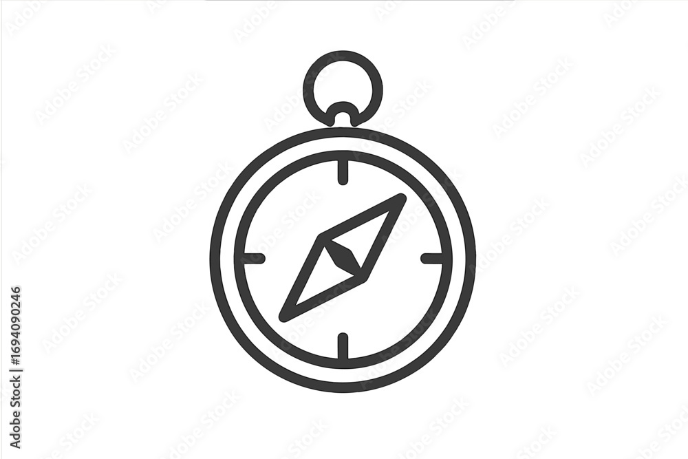Poster compass line icon for navigation, direction, and location. minimal vector pictogram for web design, 