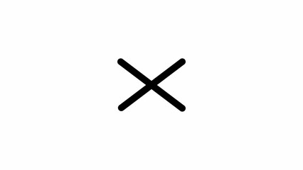 Simple Black Cross Symbol on White Background mark sign