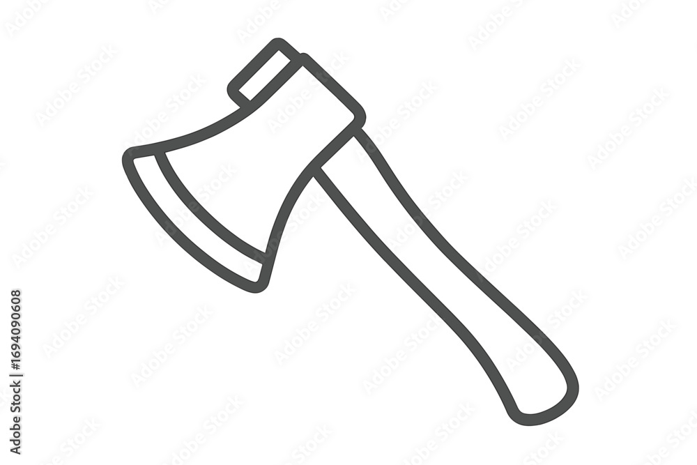 Aufkleber axe line icon. minimalistic linear pictogram of a hatchet. vector outline symbol for web design, app