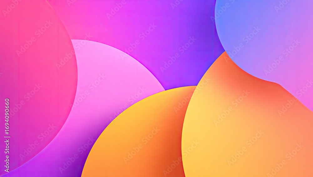 Poster vibrant overlapping shapes create a dynamic visual interplay of color and form.