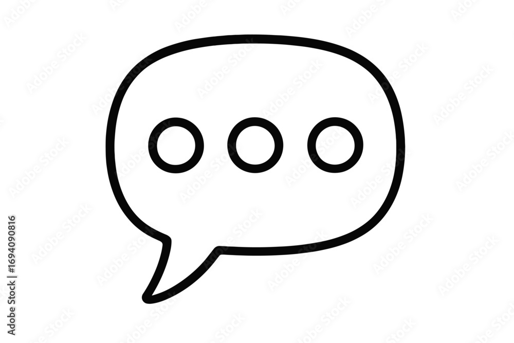 Poster chat bubble vector icon. speech balloon with typing dots. concept for messaging, communication, dial