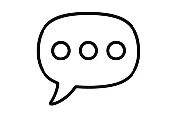 Chat bubble vector icon. Speech balloon with typing dots. Concept for messaging, communication, dialogue, and comments. Outline graphic symbol for apps and web design.