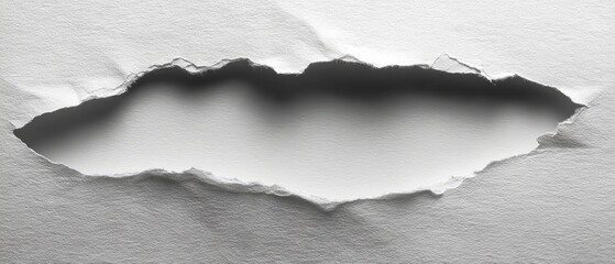 Ripped paper with a hole