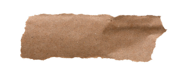 torn or ripped kraft paper isolated on transparent png background,realistic torn cardboard paper...