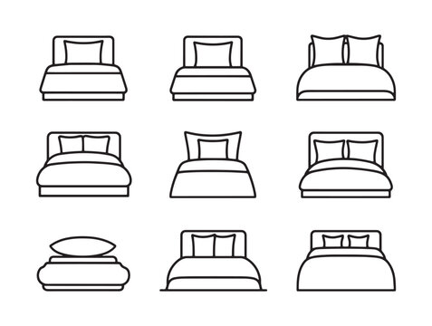  Minimalist cozy duvet illustration in line art style
