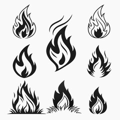 Abstract flame icons fire symbol
