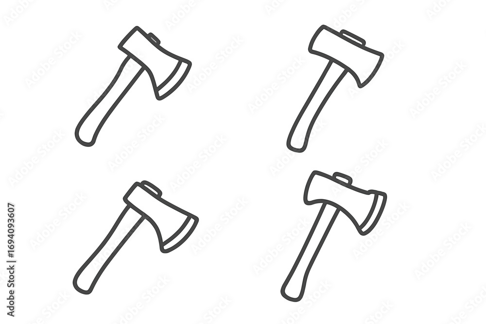 Aufkleber axe seamless pattern. simple linear icon of hatchet. minimalistic pictogram for web and graphic desi