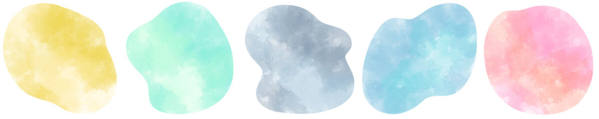 同系色の流体シェイプ素材セット