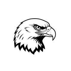 Obraz premium Black and white vector illustration of an eagle's head, perfect for a tattoo or logo design