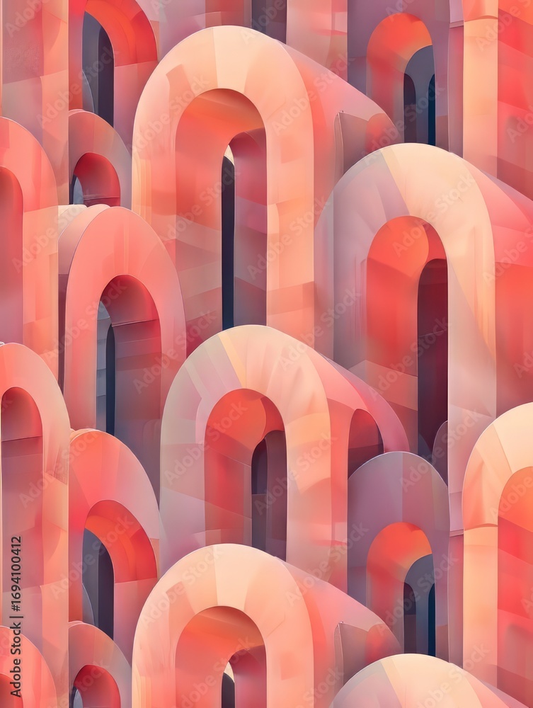 Poster the image shows a seamless, geometric pattern composed of overlapping arches.
