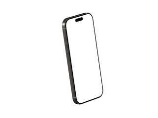 High-quality image of a modern smartphone with a blank screen, perfect for app presentations or website mockups. Isolated on white background.