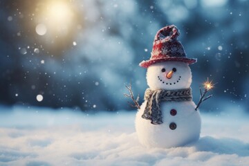 Obraz premium Snowman christmas outdoors winter.