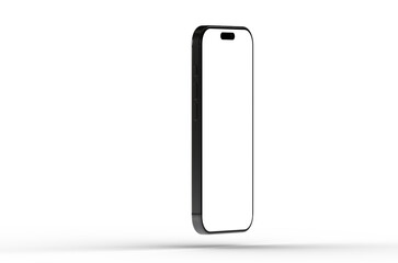 High-quality image of a black smartphone mockup with a blank screen, perfect for app presentations or website designs. Download now!