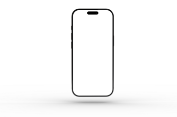 High-quality image of a modern smartphone with a blank screen, perfect for app presentations or website mockups.  Download now!