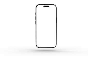 High-quality image of a black smartphone with a blank screen, perfect for app presentations or website designs.  Download now!