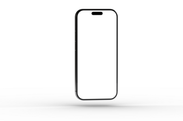 High-quality image of a black smartphone with a blank screen, perfect for app presentations or website mockups. Download now!