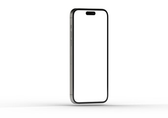 High-quality image of a modern smartphone with a blank screen, perfect for app presentations or website mockups.  Download now!