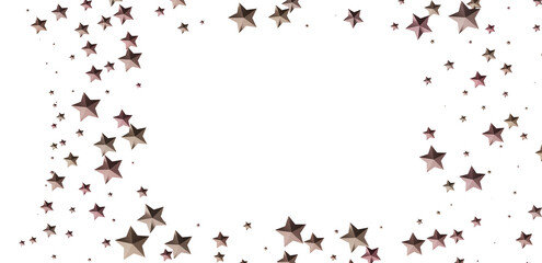 Obraz premium Beautiful image of rose gold stars scattered on white background. Perfect for celebration designs.