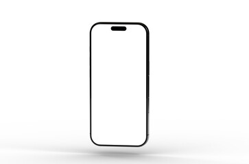 High-quality image of a black smartphone mockup with a blank screen, perfect for app presentations and website designs. Download now!