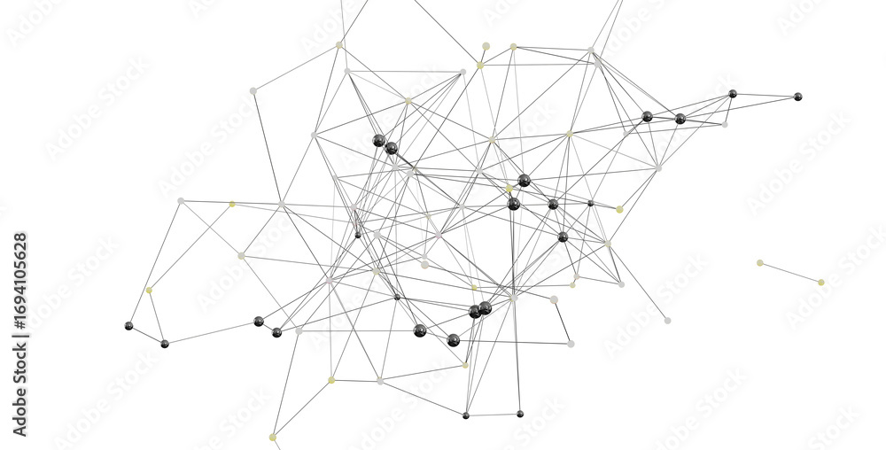 Aufkleber stock photo of abstract network connection. nodes and lines represent data flow and connections.