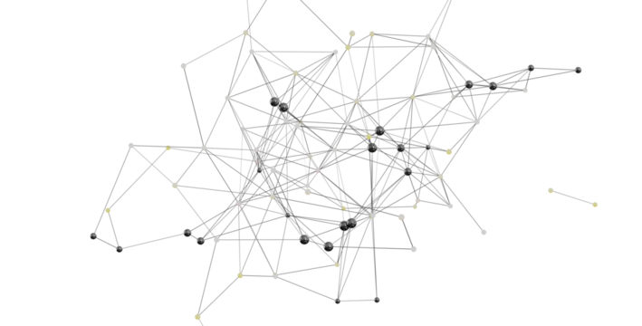 Stock photo of abstract network connection.  Nodes and lines represent data flow and connections.