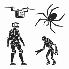 Robot drone spider mechanical figures android