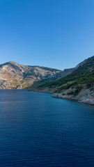 Obraz premium Aerial View of Scenic Adriatic Coastline in Croatia. Makarska. Drone shot