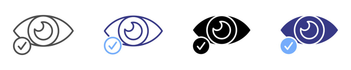 Eye Contact icon set multiple style