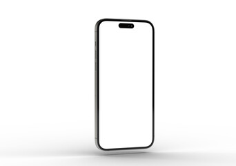 High-quality image of a modern smartphone with a blank screen, perfect for app presentations or website mockups.