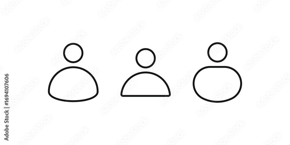 Fototapete a minimalist user icon vector set in a simple outline style. these flat design profile icons are per