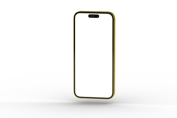 High-quality 3D render of a modern smartphone with a blank screen, perfect for app presentations or website mockups.