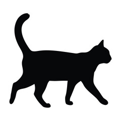 Black cat silhouette vector illustration walking cat graphic design pet animal feline domestic mammal cat