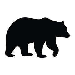 Black bear silhouette vector illustration wildlife animal nature graphic design element art print image