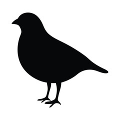 Fototapeta premium Black bird silhouette vector illustration of a small bird perching wildlife animal design element isolated on white