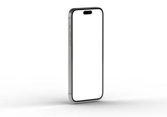 High-quality image of a modern smartphone with a blank screen, perfect for app presentations or website mockups.