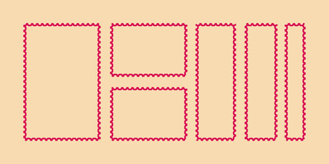 Postage Stamp Frame Set – Decorative Vector Border Template Collection