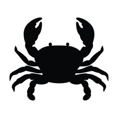 Black crab silhouette vector illustration for seafood restaurant logo design and ocean life art