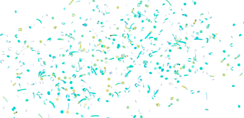 Colorful confetti falling on white background. Perfect for party invitations, celebrations, and festive designs.