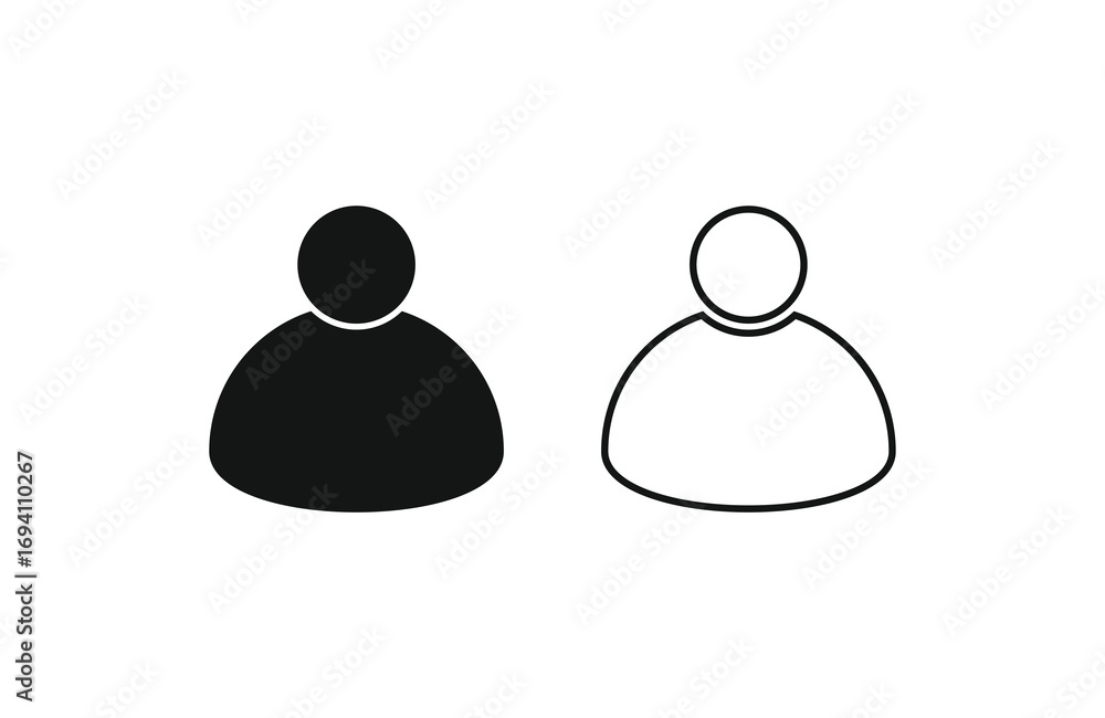 Aufkleber man profile icon set. user symbol vector. solid and outline avatars for websites, apps, and user int