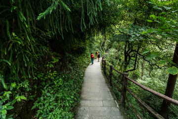 hiking the sacred stairs, Emeishan, Leshan Prefecture, Sichuan, People's Republic of China, Asia