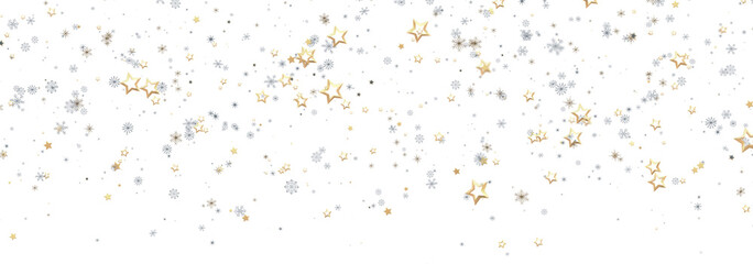 Beautiful festive background with gold and silver stars. Perfect for holidays and celebrations.